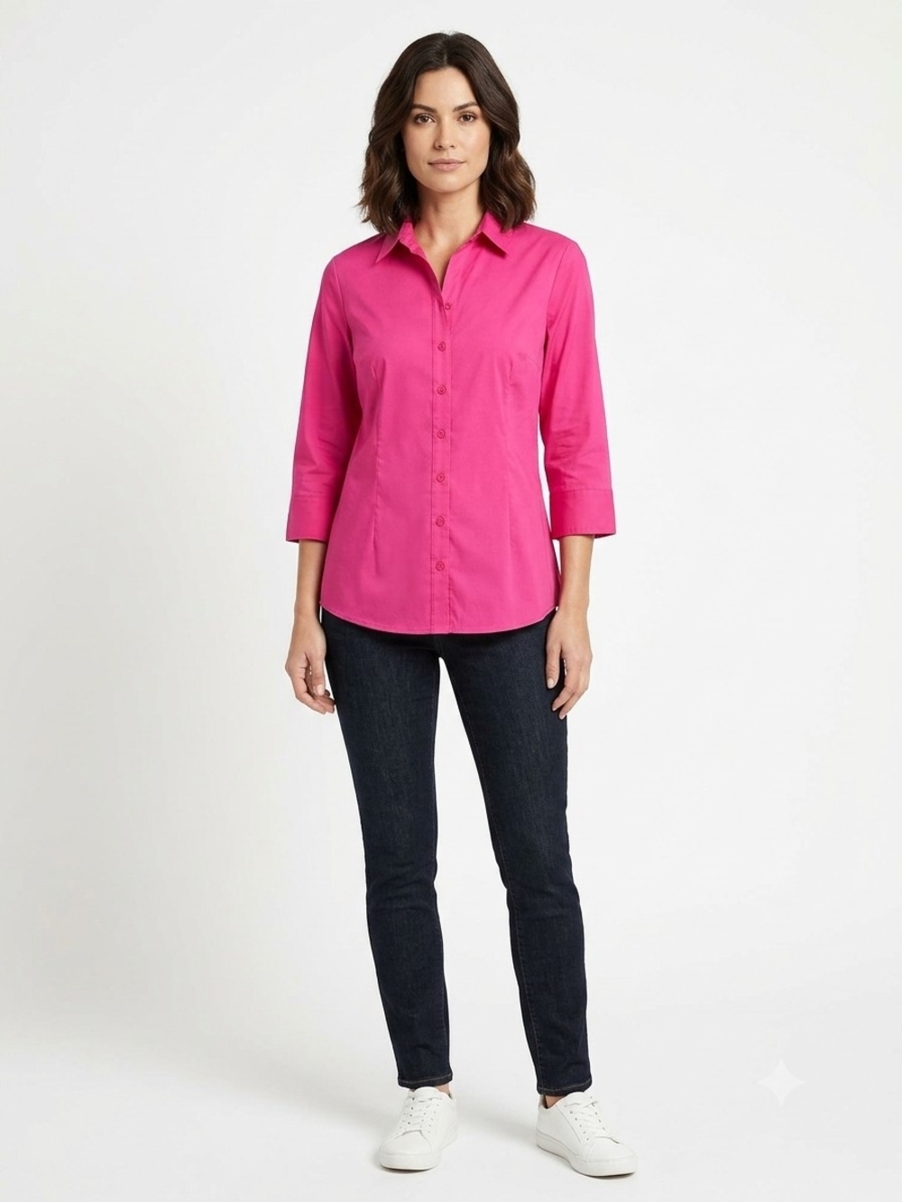 Worthington Women's Button-Down Shirt in Bright Pink Size 3X EUC 23.5in.